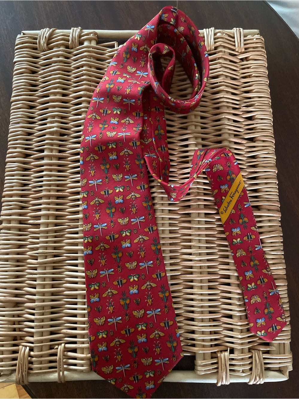 Salvatore Ferragamo Red Insect Tie